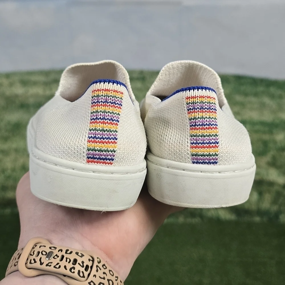 ROTHY'S | KIDS STRETCH KNIT CANVAS RAINBOW SLIP-ON SHOES